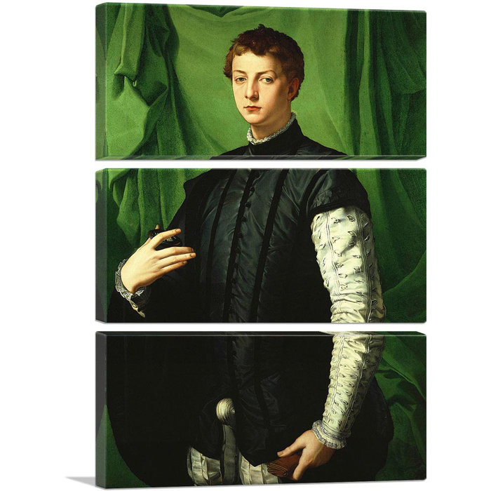 ARTCANVAS Lodovico Capponi 1550 On Canvas 3 Pieces by Agnolo Bronzino